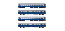 Rivarossi HR4324 FS, set 4 pezzi carrozze treno da viaggio "Treno Azzurro", Ep III, NOVITÀ