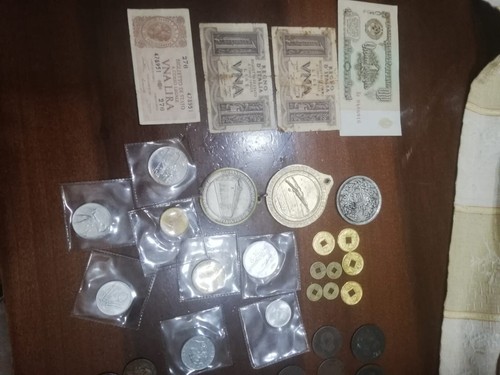Lotto banconote medaglie - banconote,