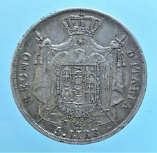 NAPOLEONE RE D'ITALIA 5 LIRE 1812 BOLOGNA MONETE DA COLLEZIONE ARGENTO SILVER 