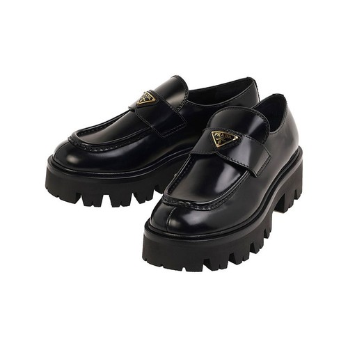 Prada brushed leather loafers - leather,