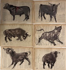  6 Disegni a  china e pastello