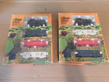 Lima CRICK treno set locomotive auto d'epoca garofano Burlington 2 set windup