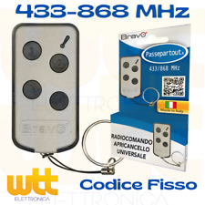BRAVO CLONE TELECOMANDO UNIVERSALE 433 868 MHz AUTO APPRENDENTE