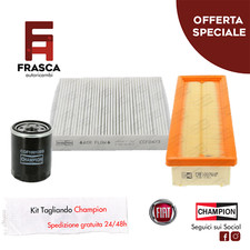 Kit Tagliando Tre 3 Filtri Champion Fiat 500 1.2 LPG 69 CV 1.2 Benzina 69 CV