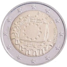 IRLANDA EIRE  2 EURO COMMEMORATIVO  2015 -BANDIERA ANNIVER. -FDC UNC FROM ROLLS