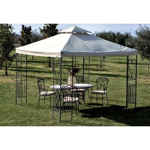 Gazebo 3x3 nero acciaio da - gazebo,