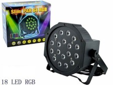 PAR LED RGB FARO 18 x 1 Watt ALTISSIMA LUNINOSITA DMX STROBO Wash PROGRAMMABILE