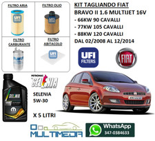 TAGLIANDO FILTRI UFI E OLIO SELENIA 5W30 PER FIAT BRAVO II 1.6 MJT 90 105 120 CV
