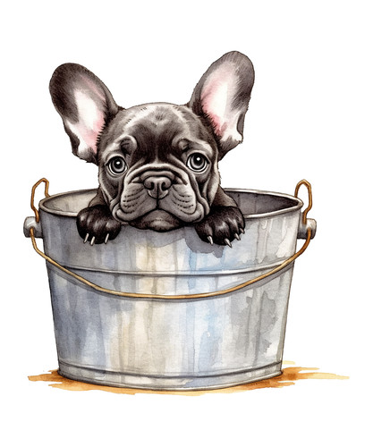 Bulldog francese cane - , auto