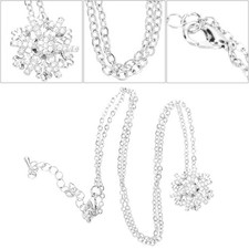 Collana con ciondolo fiocco di neve strass catena clavicola girocollo accessorio moda