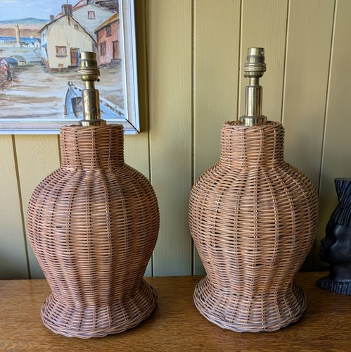 Pair large vintage woven - of,
