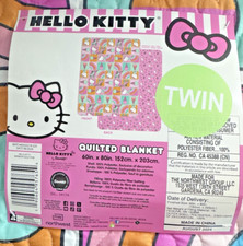 Hello Kitty Coperta Trapuntata Doppia Misura 60x80", Pattino a Roller Reversibile, Multicolore