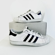 ADIDAS SUPERSTAR ORIGINAL SCARPE SNEAKERS DONNA 37 1/3 NERO BIANCO STRISCE RIGHE