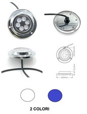 LUCE SUBACQUEA A 6 LED ACCIAIO