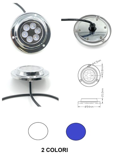 Luce subacquea led acciaio - subacquea, a