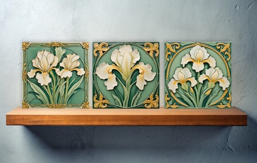 Piastrelle ceramica fiori - piastrelle,