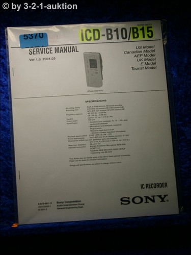 Manuale servizio sony - manuale, di