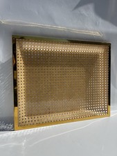 Vassoio Vintage Plexiglass E Paglia Di Vienna Nello Stile Di Gabriella Crespi
