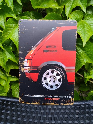 Plaque métal peugeot 205 gti - métal,
