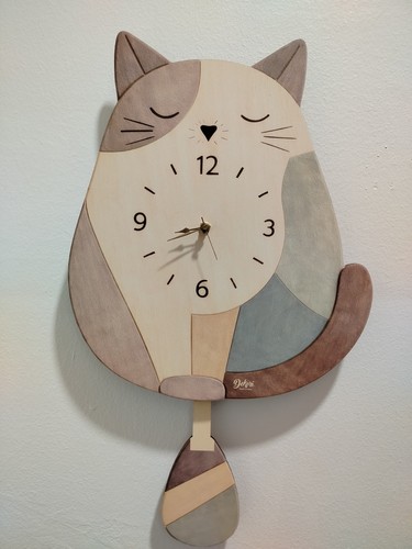 Orologio gatto pendolo - a,