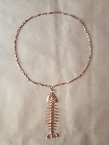 Collana metallo dorato a - collana, in