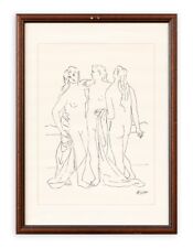 PABLO PICASSO "TROIS NUS, CAP D'ANTIBES" Quadro Opera Litografia Stampa Cornice