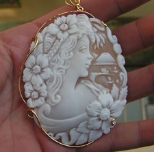 ENORME CIONDOLO CAMMEO STILE ANTICO INTAGLIATO A MANO ITALIA ARGENTO Masterintagliato ITALIA  