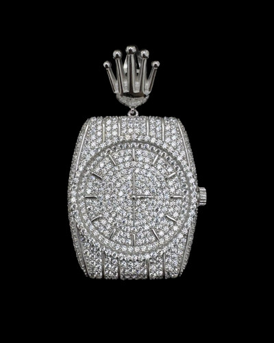 Ciondolo orologio ghiacciato