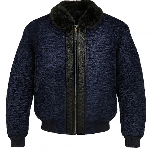 Giacca uomo blu vera - , pelliccia