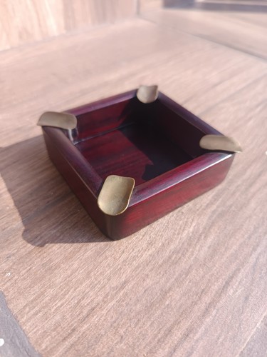 Posacenere legno ottone ebano - legno,