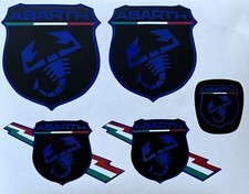 Kit loghi adesivi 500/595 Abarth COPRILOGHI NERO-BLU