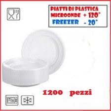 1200 PIATTI DI PLASTICA RIUTILIZZABILI PIANI 60 CONFEZIONI DA 20 PZ PIANI