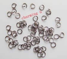 100 pz anellini in acciaio inox colore argento scuro 6x1mm bijoux