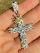 Ciondolo croce corona diamante