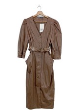 ZARA Abito in ecopelle Donna