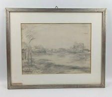 EZIO PASTORIO (1911 - 2006) QUADRO DIPINTO Disegno a MATITA su Carta TICINO 1971