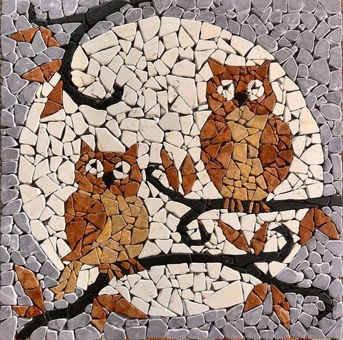 Gufi rosone mosaico - 2,