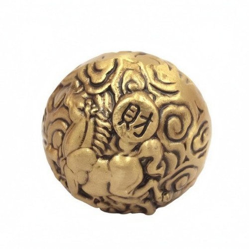 Palla ottone incisa caratteri - ottone,