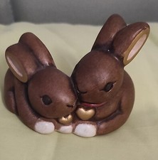 Thun statuina coppia coniglio conigli coniglietti coniglietto cuore marrone 7 cm