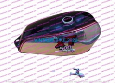 SERBATOIO BENZINA YAMAHA XT TT 500 NERO E CROMATO (ACCIAIO) IU, 1980 + RUBINE...