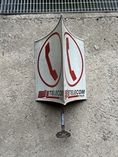 Insegna TELECOM ITALIA DESIGN VINTAGE RETRO 1998 CABINA TELEFONO