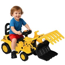 HOMCOM Escavatore per Bambini 2-4 Anni Manuale con Pinza in PP e ABS Giallo Nero