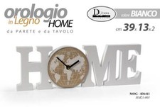 OROLOGIO DA PARETE E TAVOLO LEGNO DESIGN HOME SHABBY CHIC 39*13*2CM