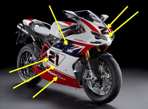 Kit adesivi originali ducati - adesivi,