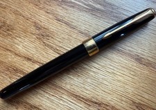 Penna stilografica Parker Sonnet oro 18k pennino medio nero e oro con scatola