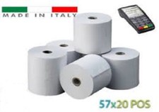 ROTOLI per POS Carta Termica 50 pezzi mm 57 x 20 metri Rotoli TERMICI omologati