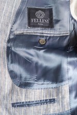 completo uomo gessato Fellini :: taglia 50 :: abito semisartoriale 100% lino