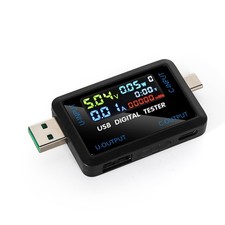 DEWIN Tester USB,0-5A 4.5-36V Tester USB C Multimetro Digitale Misuratore (R2g)