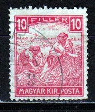 Ungheria 1920-1924 Magyar kir posta Mietitori cifra in NEGATIVO 10 fILLER