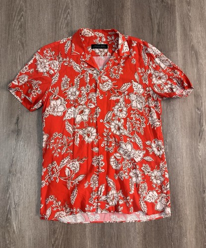 Zara man red floral camp - red,